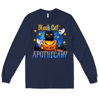 Navy Black Cat Apothecary Long Sleeve Tee - texasbilliewilder