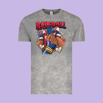 Vintage Tee Baseball life afro girl sneakers