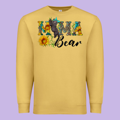 Blue Mama Bear With Cute Bear Premium Sweatshirt Designed By Artiststas