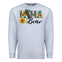 Heather Grey blue mama bear with cute bear Premium Sweatshirt - Artiststas
