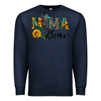 Navy blue mama bear with cute bear Premium Sweatshirt - Artiststas
