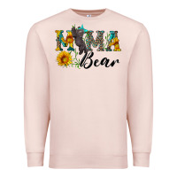 Pale Pink blue mama bear with cute bear Premium Sweatshirt - Artiststas