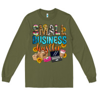 Army Green small business hustler Long Sleeve Tee - Zillion Design Studio