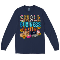Navy small business hustler Long Sleeve Tee - Zillion Design Studio