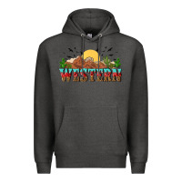 Charcoal Heather western Premium Hoodie - NancyCooperArtShop