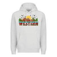 Dove Grey western Premium Hoodie - NancyCooperArtShop