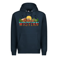 Navy western Premium Hoodie - NancyCooperArtShop