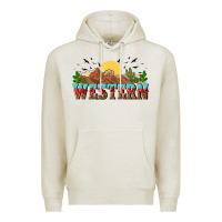 Oatmeal Heather western Premium Hoodie - NancyCooperArtShop