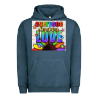 Pigment Midnight Navy Everyone Deserves Love Pride LGBTQ+ Tumbler Urban Hoodie - BundleAndBundleShop