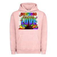 Pigment Salmon Everyone Deserves Love Pride LGBTQ+ Tumbler Urban Hoodie - BundleAndBundleShop