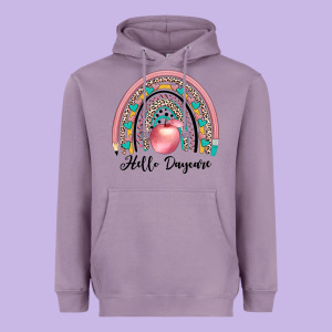 Hello Daycare Heavyweight Hoodie Designed By Jahusdesignshop