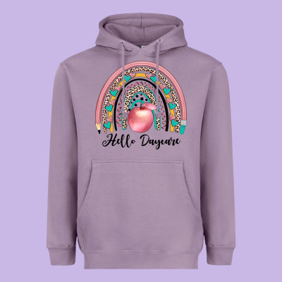 Hello Daycare Heavyweight Hoodie Designed By Jahusdesignshop