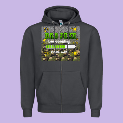 Dad Joke Loading Please Wait Zipper Hoodie Designed By Hra Design Shop