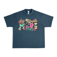 Midnight Navy less people more cats Urban Heavy Tee - Zillion Design Studio