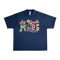 Navy less people more cats Urban Heavy Tee - Zillion Design Studio