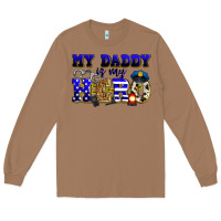 Toasted Coconut my daddy is my hero police Long Sleeve Tee - Zillion Design Studio