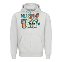 Dove Grey nursing İn my heart Zipper Hoodie - CowhideDigitalArt