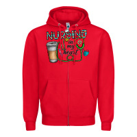 Red nursing İn my heart Zipper Hoodie - CowhideDigitalArt