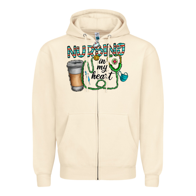 Nursing İn My Heart Zipper Hoodie by CowhideDigitalArt | Teevron