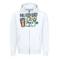 White nursing İn my heart Zipper Hoodie - CowhideDigitalArt