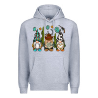 Heather Grey western gnomies Premium Hoodie - NancyCooperArtShop