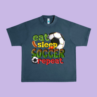 Urban Heavy Tee eat sleep soccer repeat