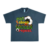 Midnight Navy eat sleep soccer repeat Urban Heavy Tee - texasbilliewilder