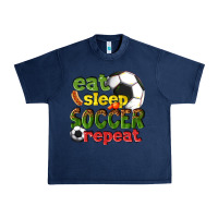 Navy eat sleep soccer repeat Urban Heavy Tee - texasbilliewilder