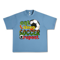Pebble Blue eat sleep soccer repeat Urban Heavy Tee - texasbilliewilder