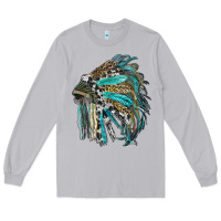 Moon Dust indian feather headdress with western  patterns Long Sleeve Tee - RanaPortraitStore