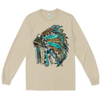 Mushroom indian feather headdress with western  patterns Long Sleeve Tee - RanaPortraitStore
