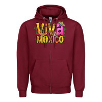 Burgundy viva mexico long live mexico Zipper Hoodie - FaDigitalArtStudio