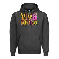 Charcoal Heather viva mexico long live mexico Zipper Hoodie - FaDigitalArtStudio