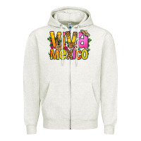 Oatmeal Heather viva mexico long live mexico Zipper Hoodie - FaDigitalArtStudio