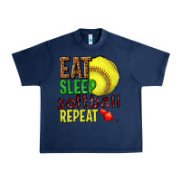 Navy eat sleep softball repeat Urban Heavy Tee - texasbilliewilder