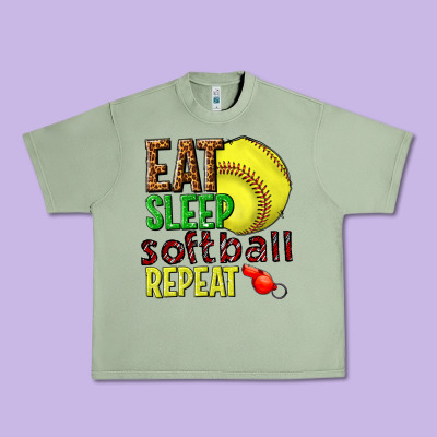 Urban Heavy Tee eat sleep softball repeat
