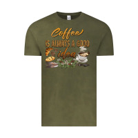 Vintage Olive coffee is always a good idea Vintage Tee - BarkalooDesign
