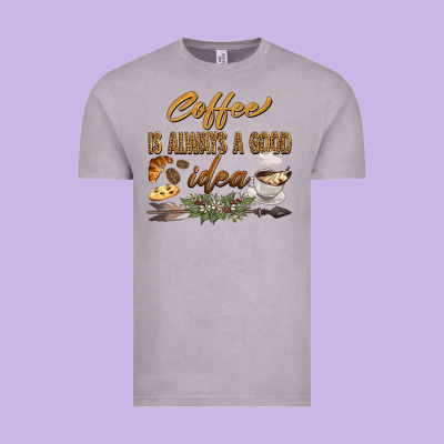 Coffee Is Always A Good Idea Vintage Tee Designed By Barkaloodesign