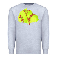 Heather Grey softball patch Premium Sweatshirt - AdoDesignShop