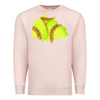 Pale Pink softball patch Premium Sweatshirt - AdoDesignShop