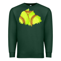Sports Green softball patch Premium Sweatshirt - AdoDesignShop