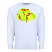 White softball patch Premium Sweatshirt - AdoDesignShop