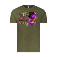Vintage Olive Faith it does not make things easy Vintage Tee - RanaPortraitStore