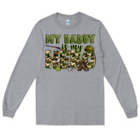 Heather Grey my daddy is my hero army Long Sleeve Tee - Zillion Design Studio