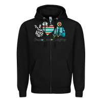 Black peace love nursing Zipper Hoodie - CowhideDigitalArt