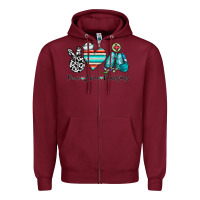Burgundy peace love nursing Zipper Hoodie - CowhideDigitalArt