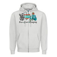 Dove Grey peace love nursing Zipper Hoodie - CowhideDigitalArt