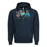 Navy peace love nursing Zipper Hoodie - CowhideDigitalArt