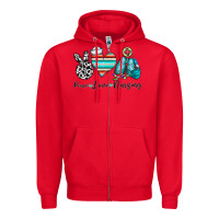 Red peace love nursing Zipper Hoodie - CowhideDigitalArt