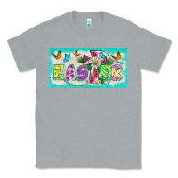 Heather Grey easter cross license plate template Classic Tee - BarkalooDesign